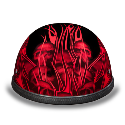 Eagle- W/ Multi Skull Flames Red