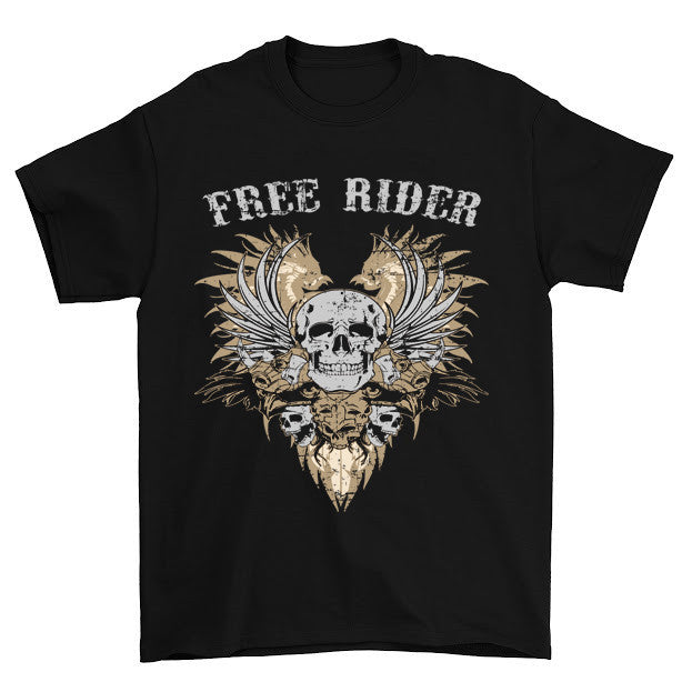 Heart Skull Free Rider T-Shirt