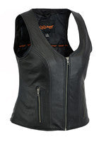 Women's Stylish Open Neck Zipper Front Vest