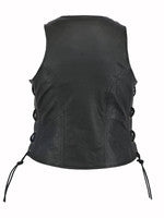 Women's Stylish Open Neck Side Lace Zipper Front Vest