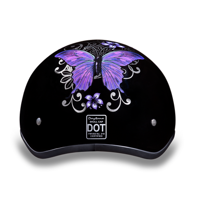 D.O.T. Daytona Skull Cap- W/ Butterfly