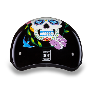 D.O.T. Daytona Skull Cap- W/ Diamond Skull