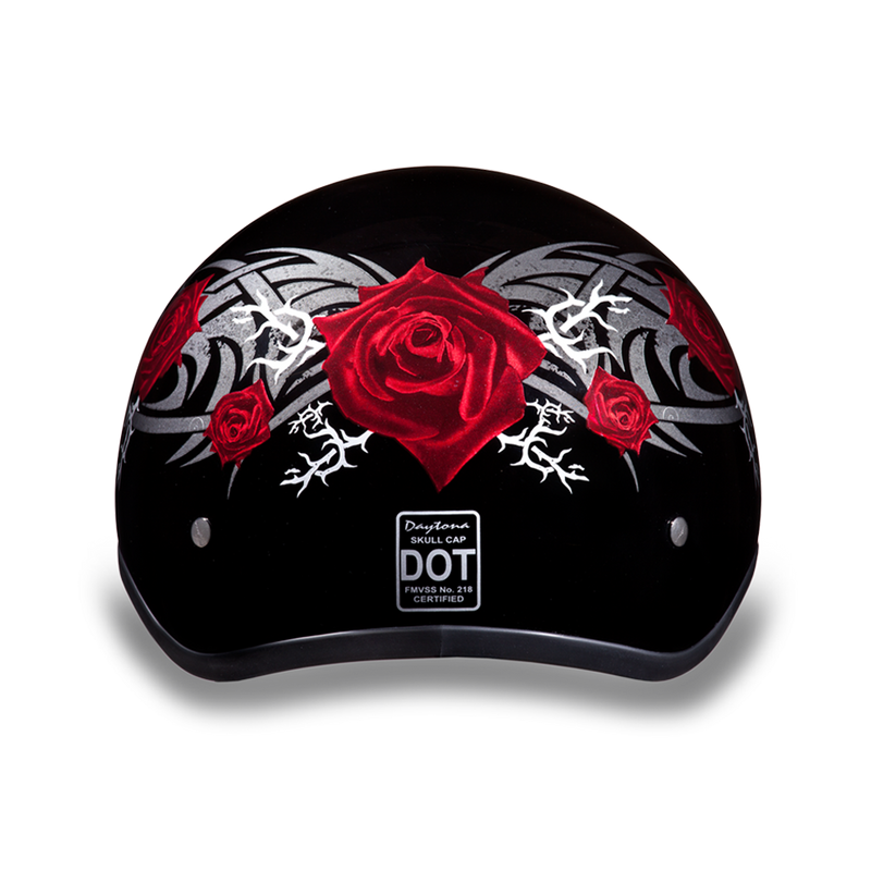 D.O.T. Daytona Skull Cap- W/ Rose