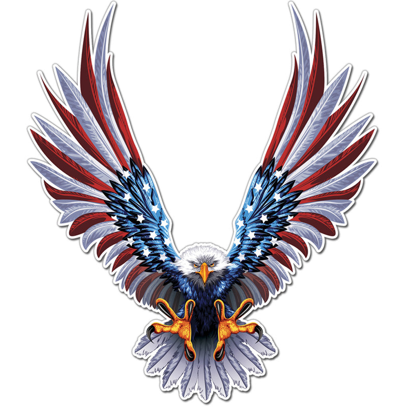 American Eagle Flag Wings Decal – Classic Biker Gear