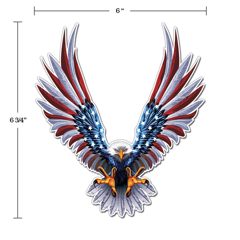 American Eagle Flag Wings Decal – Classic Biker Gear