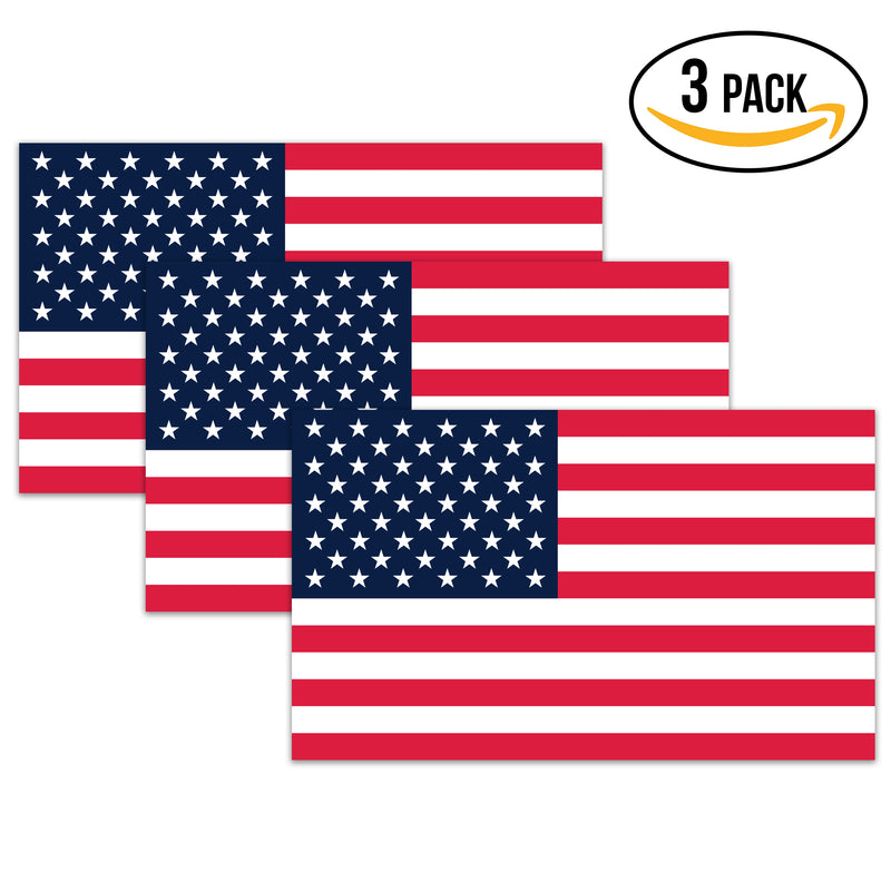 American Flag Decal - 3x5 in. American USA Flag Decal for Cars and Trucks